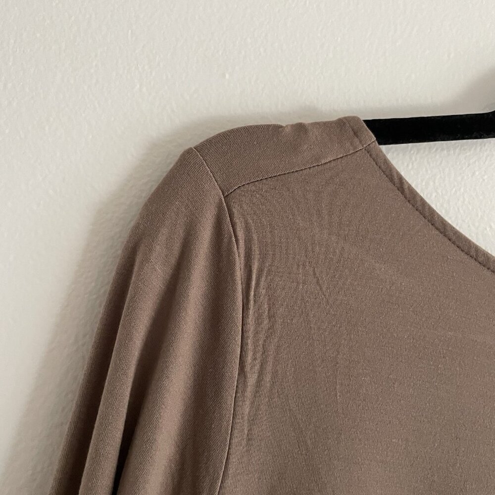 Old Navy Women L Brown Jersey Knit Scoop Back Long Sleeve Mini Swing Dress NWT - Picture 7 of 13